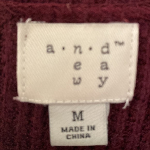 AND A New Day Plum Purple Knit Comfy Dress - Picture 3 of 3